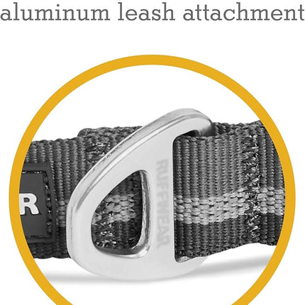 Ruffwear, Crag Dog Collar, Stylish Adventure Collar with Premium Reflective Design, Quick Release Buckle, Lightweight All-Day Comfort, Granite Gray, 11"-14"