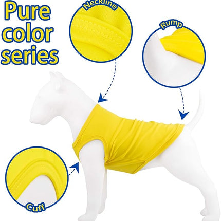 Hozz 4 Pieces Dog Shirts Pullover Soft Blank Puppy T-Shirt Small Dogs Colorful Solid Pet Summer Clothes Red Yellow Blue Black Plain Shirts Sleeveless Outfit for Most Dogs Cats Puppy Pet no Shrink M