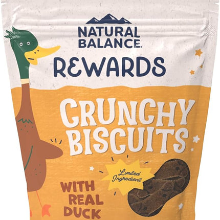 Natural Balance Limited Ingredient Rewards Crunchy Biscuits, Grain-Free Dog Treats for Adult Dogs of All Breeds, Duck Recipe, 28 Ounce (Pack of 1)