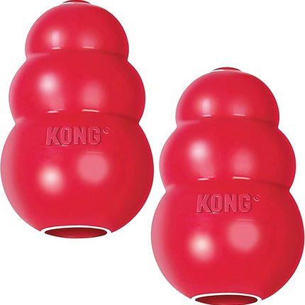 KONG Classic Stuffable Dog Toy - Fetch & Chew Toy for Dogs - Treat-Filling Capabilities & Erratic Bounce for Extended Play Time - Durable Natural Rubber Material - for Small Dogs (Pack of 2)