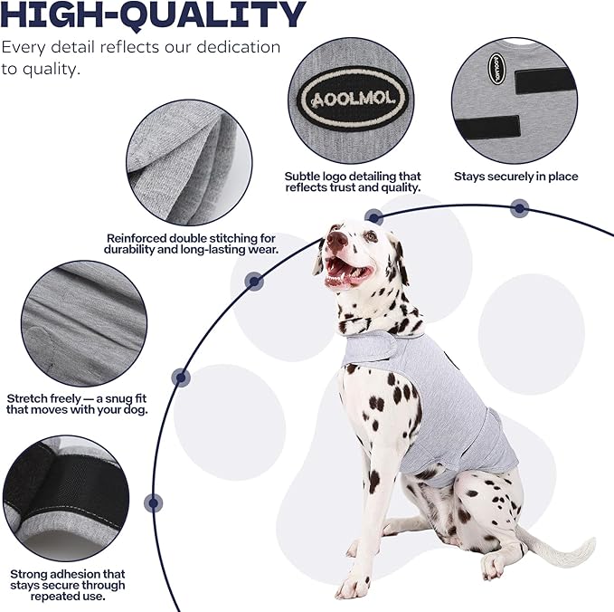 Dog Anxiety Vest and Shirt, Skin-Friendly Calming Shirt - Thunder Jacket for Pet Vet Visits - Dog Jacket for Thunder, Fireworks, Anti Anxiety Vest for Pet Without Medicine & Training