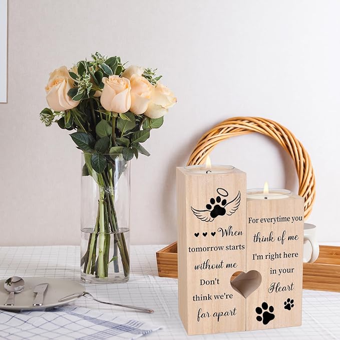 Pet Memorial Gifts for Dogs, Candle Holders - Loss of Dog Sympathy Gift, Loss of Pet