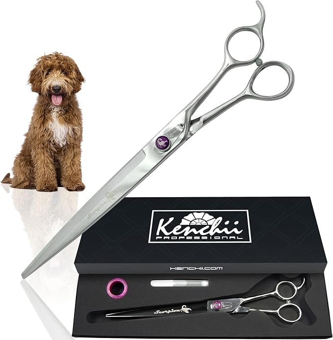 Kenchii Scorpion Dog Grooming Scissors, 9 Inch Straight Shears, Dog Scissors for Grooming, Professional Pet Grooming Scissors, Heavy Duty, Durable and Sharp