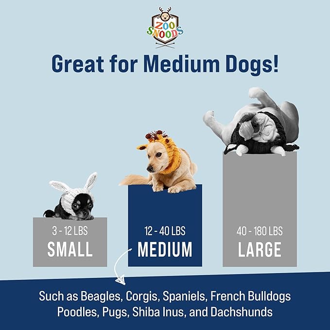 Zoo Snoods Red Devil Dog Costume - Warm Crochet Snood Wrap for Pets, Neck Ear Cover Protection, Halloween Winter (Medium)