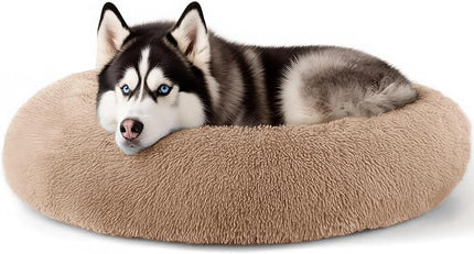 Extra Large Dog Beds, 36 Inch Human Dog Anxiety Relief Comfort Bed, Indestructible & Chew Proof Pet Beds (Camel)