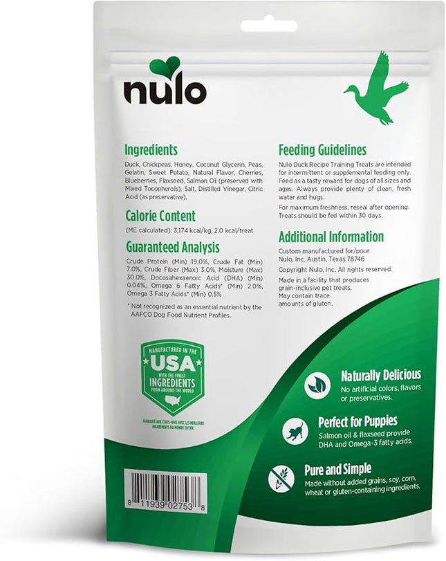 Nulo Trainers Duck Recipe Grain-Free Low-Calorie Healthy Dog & Puppy Training Treats, 16 Ounce Pouch
