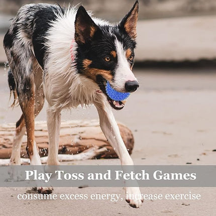 6pack Squeaky Dog Toys Spiky Dog Balls Cleans Teeth and Promotes Dental and Gum Health for Your Pet Squeaker Ball Toys for Aggressive Chewers (S 6PACK)