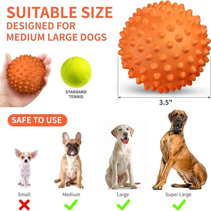 Apasiri Dog Balls for Aggressive Chewers, Dog Toys for Aggressive Chewers, Squeaky Balls for Dogs, Floatable Dog Toys for Aggressive Chewer Large Breed Peanut Butter 2 Pack