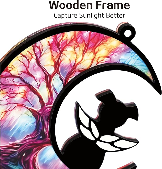 Dog Angel Memorial Suncatcher with Sympathy Cards, Dog Memorial Gifts for Loss of Dog, 2 - Layer Personalized Pet Loss Sympathy Gift - Tree of Life