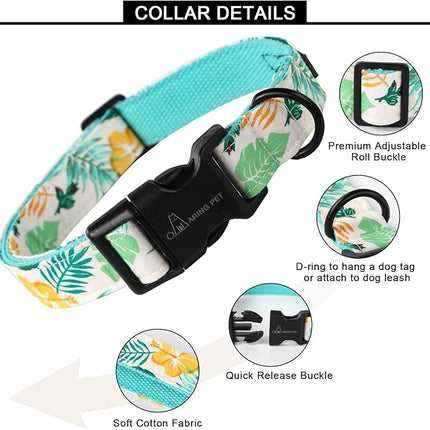 ARING PET Summer Dog Collar-Cute Dog Collar for Small Dogs, Adjustable Comfortable Cotton Dog Collars for Small Medium Large Dogs, X-Small