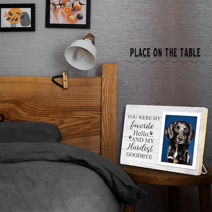 Pet Picture Frames Memorial Dog, Pet Memorial Frame for Dogs, Dog Memorial Gifts for Loss of Dog, In Loving Memory Gifts, Pet Loss Sympathy Gift for Pet Lover, Forever in Our Heart (White)