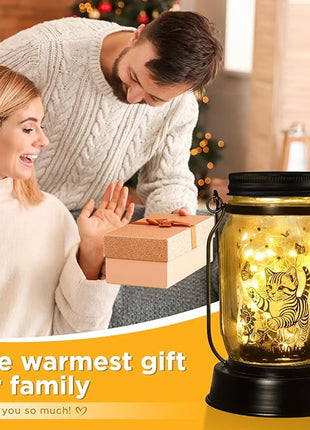 Cat Gifts Cat Solar Lanterns Cat Solar Lights Outdoor Cat Lover Gifts for Women Men Cat Lovers Gifts Hanging Cat Lanterns with Stake for Yard Lawn Garden Decor Waterproof Cat Butterfly Lantern Torches
