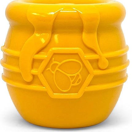 SodaPup Honey Pot – Durable Dog Treat Dispenser & Enrichment Toy Made in USA from Non-Toxic, Pet Safe, Food Safe Natural Rubber Material for Mental Stimulation, Problem Chewing, Calming Nerves, & More