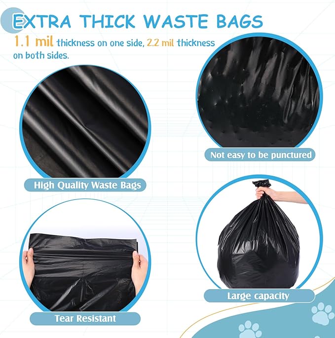 150 Pcs Dog Waste Bags Dog Poop Large Leak Proof Bags 26"x 33" pet Waste Station Can Liners Heavy Duty Pet trash Bin Liner Bag for Walking Poop Station Dispensers, 3 Rolls of 50(Black)
