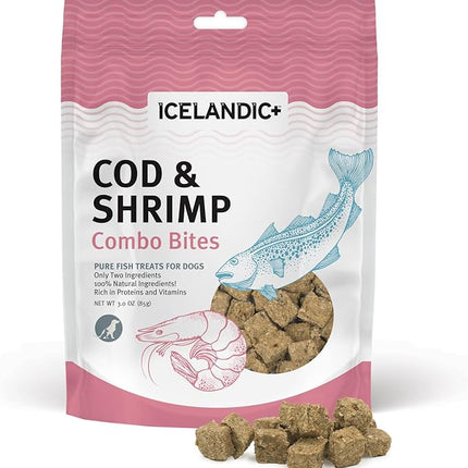 Icelandic+ Cod & Shrimp Combo Bites Dog Treat 3.0-oz Bag