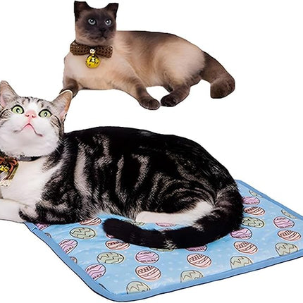 NACOCO Pet Cooling Mat Cat Dog Cushion Pad Summer Cool Down Comfortable Soft for Pets and Adults (M, Blue)