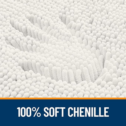 OLANLY Bathroom Rugs 47x20, Extra Soft Absorbent Chenille Bath Rugs, Rubber Backing Quick Dry, Machine Washable Bath Mats for Bathroom Floor, Tub and Shower, Home Decor Accessories, Ivory