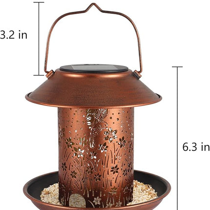Bird Feeders for Outdoors Hummingbird Solar Lanterns Outdoor Waterproof Garden Decor Gifts for Women Mom Grandma Metal Solar Decoration Outside LED Lanterns for Yard, Patio, Lawn, Pathway(2 Pack)