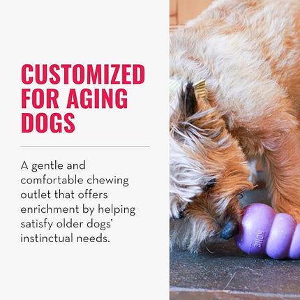 KONG Senior - Dog Toy with Gentle, Natural Rubber - Durable Dog Toy for Older Dogs - Use Treats with Stuffable Chew Toy - Treat Toy for Chewing & Fetching - for Medium Dogs (Pack of 2)