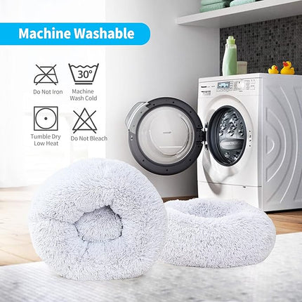 nononfish Cute Plush Dog Bed for Small Dogs, 19 inches Anti Anxiety Puppy Bed, Washable, Fits up to 15 lbs