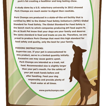 Pork Chomps Baked Pork Skin Dog Chews, 8-inch Rolls, 2 Count