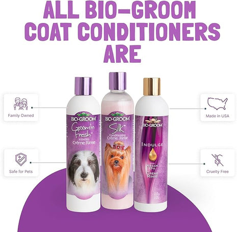 Bio-Groom Silk Creme Rinse Dog Conditioner – Dog Bathing Supplies, Puppy Shampoo, Cat & Dog Grooming Supplies for Sensitive Skin, Cruelty-Free, Made in USA, Tearless Dog Products – 2.5 Gallons