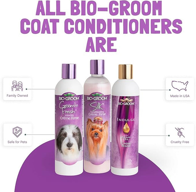 Bio-Groom Silk Creme Rinse Dog Conditioner – Dog Bathing Supplies, Puppy Shampoo, Cat & Dog Grooming Supplies for Sensitive Skin, Cruelty-Free, Made in USA, Tearless Dog Products – 2.5 Gallons