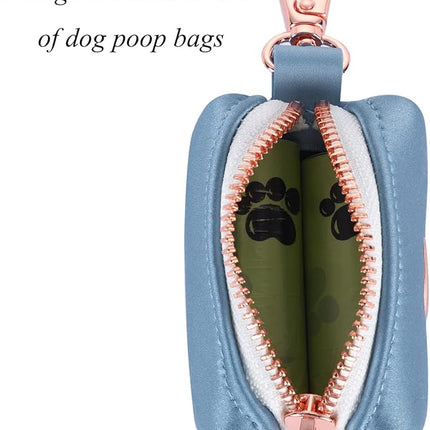 Lionet Paws Cute Dog Poop Bag Holder with Bag for Leash, Silk Dog Dispenser, Matching Collar