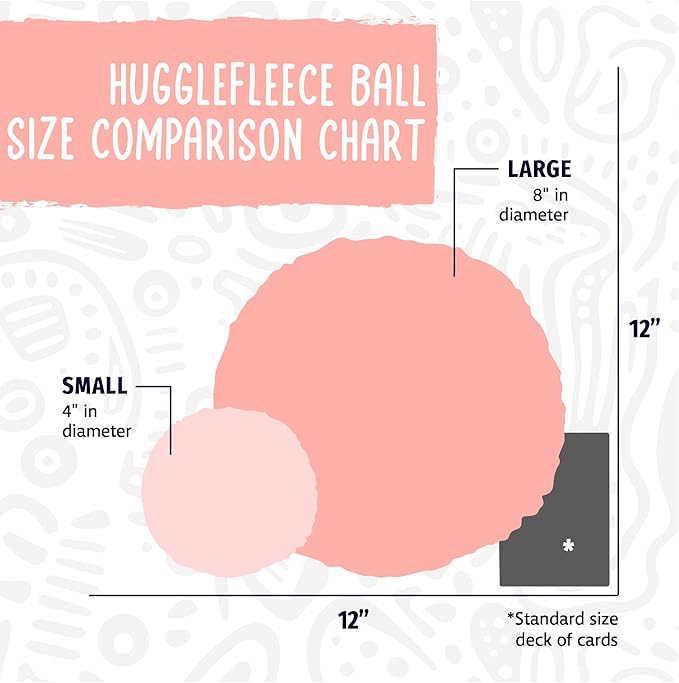 HuggleHounds Dog Toy For Aggressive Chewers - Fleece Ball Plush Dog Toy For Large Dog - Soft Yet Durable Stuffed Dog Balls - Best Squeaky Puppy Toy For All Breeds | Fluffy Hugglefleece Chew Toy, Small