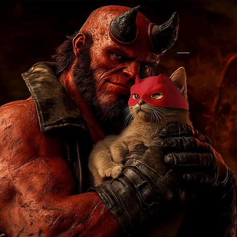 Cat Bat Mask Halloween Costumes Accessories for Cats, Cat Bat Cosplay Apparel (Medium, Red Devil)