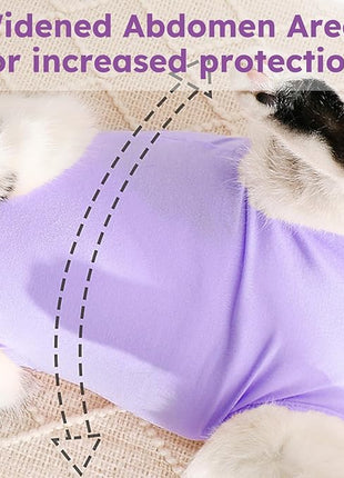 Cat Recovery Suit, Breathable Cat Surgery Recovery Suit Female, Cat Onesie for Cats After Surgery Spay Surgical Abdominal Wound Skin Diseases Cone of Shame Alternative Purple(M)