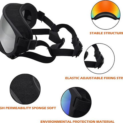 Large Dog Sunglasses, Dog Goggles with Adjustable Strap UV Protection Winproof Dog Puppy Sunglasses, Suitable for Medium-Large Dog Pet Glasses, Dogs Eyes Protection