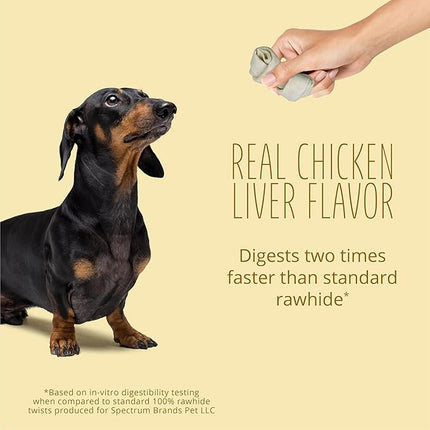 Better Belly Chicken Liver Rawhide Small Dog Bones, 10-Count