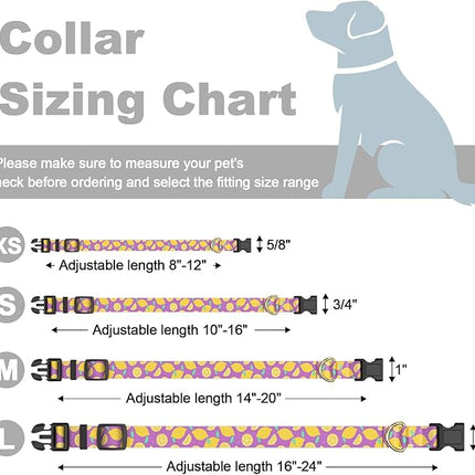 Rnivvi Dog Collar for Large Dogs, Cute Heavy Duty Adjustable Puppy Collar with Quick Release Buckle for Girl & Female, Pet Accessories for Walking Running, L Length 1" Width, Lemon