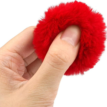 CHIWAVA 24PCS 1.8" Catnip Furry Cat Toys Ball Soft Pom Pom Balls Kitten Chasing Quiet Play Assorted Color