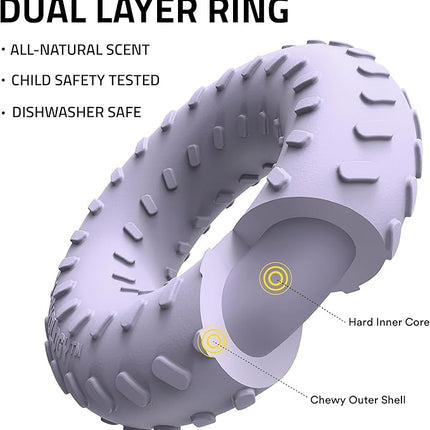 Playology Dog Toys | Dual Layer Ring Durable Chew Toy for Aggressive Chewers | Medium Lamb Scented Toy - Easy to Clean and Made from Non Toxic Materials