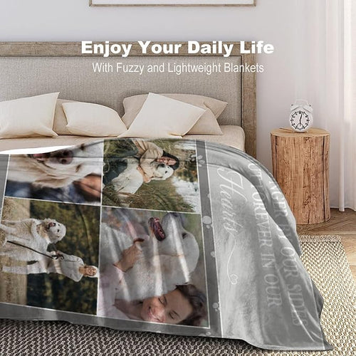 Custom Dog Memorial Gifts for Loss of Pet Cat, Personalized Dog Memorial Blanket with Photos, Pet Memorial Gifts, Pet Loss Gifts, Pet Memorial Throw Blanket, Remembrance Sympathy Bereavement Gifts