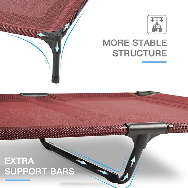 suddus Elevated Dog Bed Waterproof Outdoor, Portable Raised Dog Beds, Dog cots Off The Floor, Dog Beds Easy Clean Indoor or Outdoor Use, Medium, Red