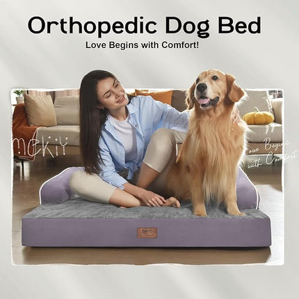 Dog Bed Large Sized Dogs-Orthopedic Waterproof Bed for Dogs,Large Dog Beds with Washable Removable Cover & Non-Slip Bottom