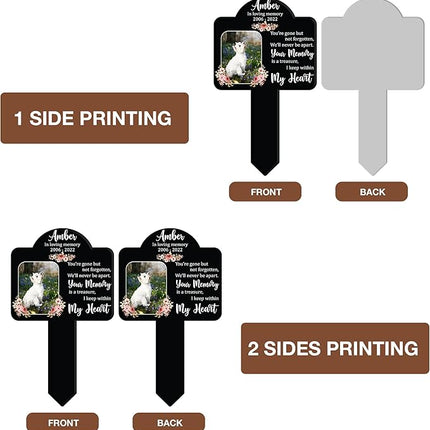 Bfi Gift Personalized Pet Grave Markers - Outdoor Garden Cross Stake Memorial Keepsake for Loss of Dog or Cat