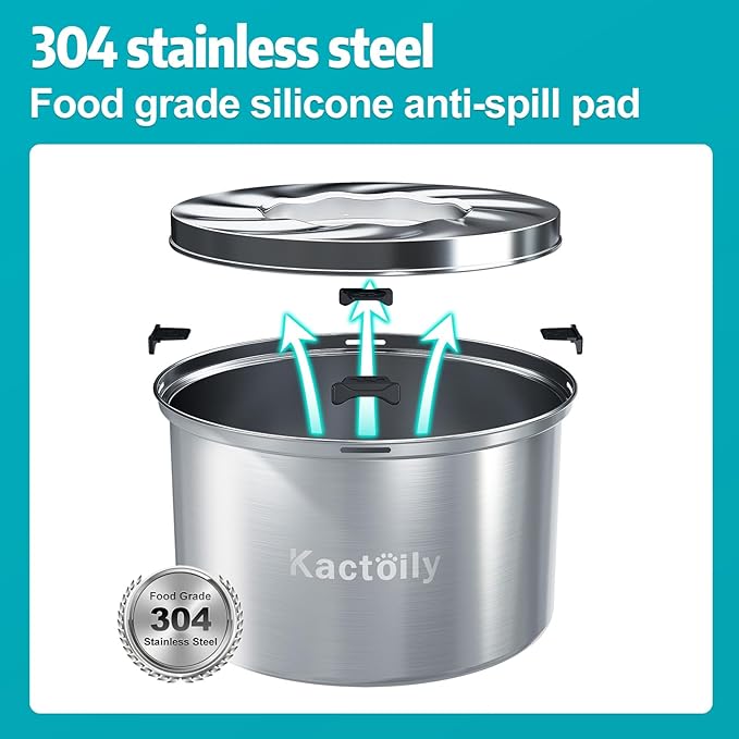 5.6L Stainless Steel Dog Water Bowl, Slow Water Bowl for Large Dogs, No Spill Water Bowl for Dogs with Non-Slip Base, Spill Proof Slow Feeder for Messy Drinkers