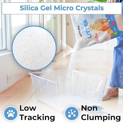 Genius Litter Health Monitoring Cat Litter, Featured on Shark Tank, Lightweight Crystal Silica Gel, Non Clumping, Dust Free, Low Tracking, Odor Control for Indoor Cats and Kittens, 3 Bag (18lb)
