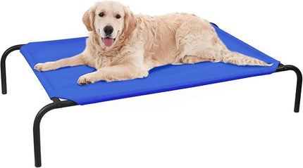 PHYEX Elevated Dog Bed for Large Dogs, Raised Dog Bed with Breathable Mesh for Indoor & Outdoor Use, Non Slip, Easy to Clean, 50.5 Inches, Blue