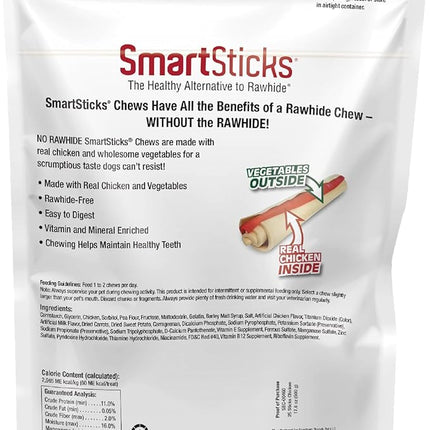 SmartBones SmartSticks, Treat Your Dog to a Rawhide-Free Chew Made With Real Meat and Vegetables, 25 Count (Pack of 1)