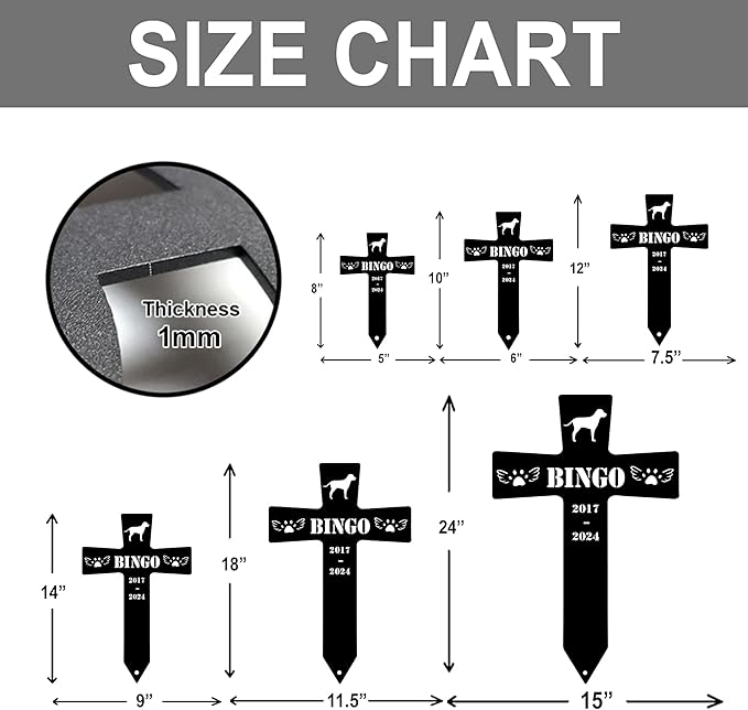 Personalized Metal Dog Grave Markers Stake, Pet Memorial Outdoor Garden Sign Plaque, Custom Pets Name Marker for Cemetery, Pet Loss Sympathy Gift
