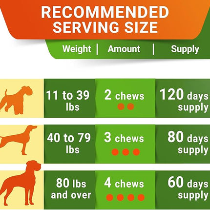 Large Breed Hemp + Glucosamine Dog Joint Supplement - Hemp Chews for Dogs Hip Joint Pain Relief - Omega 3, Chondroitin, MSM - Advanced Mobility Hemp Oil Treats for Large Dogs - Made in USA - 240 Ct