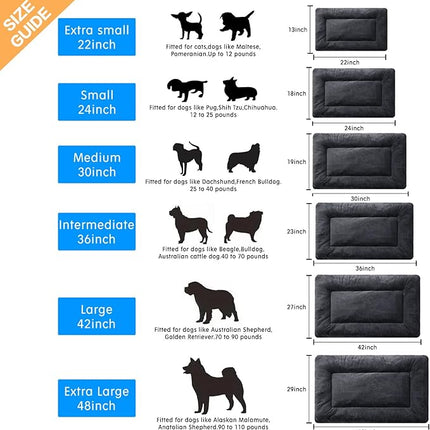 Dog Beds Crate Pad for Extra Large Dogs Ultra Soft Dog Crate Bed Washable & Anti-Slip Kennel Pad for Dogs Cozy Sleeping Mat,Dark Gray 48inch