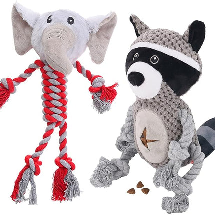 Rope Dog Toys to Keep Them Busy - Tug of War Dog Toys for Boredom Plush Interactive Squeaky Puppy Toys for Small Medium Large Dogs