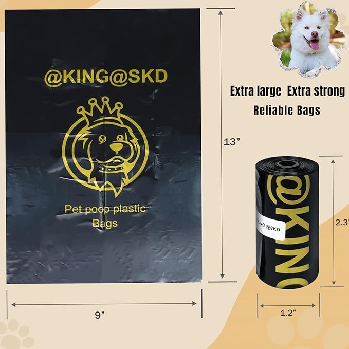 Dog Poop Bags, 20 Rolls (300 Bags) Value Pack Dispenser, Walking and Training Puppy Accessories, Hands-Free Carrier, Supports Small, Medium, Large Breeds. Committed to Give Back to Charity