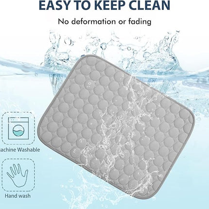 MICROCOSMOS Summer Cooling Mat & Sleeping Pad- Water Absorption Top, Materials Safe, Easy Carry, EZ Clean. Keep Cooling for Pets, Kids and Adults.(Grey, 36" x36")
